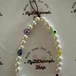 Handmade Cell Phone Charm Strap Evil Eye White Beads New Photo 0