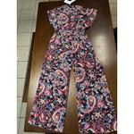 Festival Western Boho Cowgirl Jumpsuit Women Small Paisley Coquette Colorful Black Photo 3