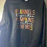 Fall flannels pumpkins graphic sweatshirt cozy large Black Photo 0