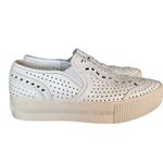 Ash  Kingston White Leather Perforated Slip On Platform Sneaker size 8 38 Photo 1