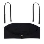 Shade & Shore New  Women’s Black Ribbed Bandeau Bikini top Size Large NWT Photo 1