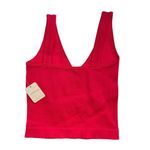 Free People  Cherry Red Solid Rib Brami New M/L Photo 30