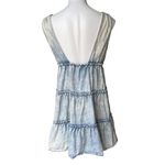 Entro  Acid Washed Sleeveless Tiered Babydoll Denim Dress Photo 3