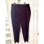 Talbots Chocolate Burgundy Brown Velvet Ankle Trousers Photo 1