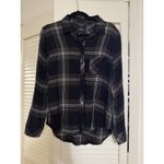 Rails  Button Down Shirt Hunter Moss Black Ivory Plaid Photo 1