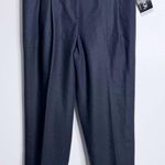 NWT Sag Harbor High Waist 100% Wool Pants Navy Pleated Front Lined 14 Petite Blue Size 14P Photo 0