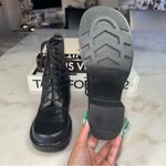 Covington Vintage  Black Leather Lace Up Combat Stacked Block Heel Bootie Boots Photo 7