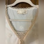 A'Reve Cream Lace Blouse with Sheer Sleeves White Size M Photo 1