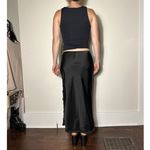 Wild Fable  Black Satin Midi Skirt Lace Trim Size Small Photo 1