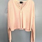Urban Outfitters  Out From Under Dusty Pink Emmy Henley Knit Oversized Top L Photo 0