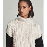 Reiss ‎ JAN COLOUR BLOCK CABLE KNIT ROLL-NECK JUMPER XS Photo 1