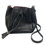 Marina Galanti Black Pebbled Leather Drawstring Crossbody Purse Photo 0