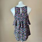 Rebecca Taylor  | Silk Floral Print Tiered Ruffle Tank Top Sz S Photo 5