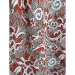 Ganni  Size US 8/10 The Ruched Lace Blouse Burnt Red and White Floral Semi Sheer Photo 3