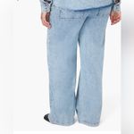 We Wore What NWT Zia Straight Leg Jeans Pull on Elastic Waistband Light Wash Denim Photo 4