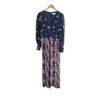 Boden Belgrave Jumpsuit Silk Navy Flourish Scatter Blue Size 6 Photo 3