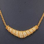 Swavorski Vintage 70’s SWAROVSKI Swan Signed Gold-tone Slope V Bar Pendant Necklace 17g Photo 6