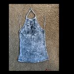 American Age  Acid wash embroidery halter top sz M Photo 7