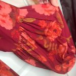 Joyfolie Brenna Dark Red Floral Maxi Longline Cardigan Balloon Sleeves Duster M Size M Photo 4
