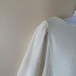 Max Studio London Knit Tunic Top Ivory Long Sleeve Tie Cuff Boat Neck Large‎ Photo 7