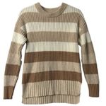 Striped Sweater S Long Sleeve Beige Brown Cream Earthy Neutral Country Cowgirl Tan Size 4 Photo 13