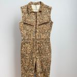 Free People Floral Print Sleeveless Jumpsuit Brown Tan Size M Photo 2