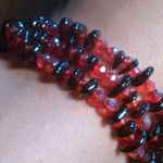 Indian Garnet and Seed Bead Triple Strand Magnetic Clasp Bracelet Photo 0