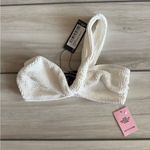 Pretty Little Thing  Crinkle One Shoulder Bikini Top White Small NWT Photo 3