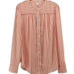 Popsugar NEW  Red and White Candy Striper Long Sleeve Blouse Top Size M Photo 1
