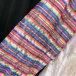Southern Grace  Oklahoma White Serape Lace Stripe Sheer Burnout Shirt Medium Photo 4