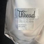 Thread bow shoulder v back chiffon gown with front slit cottage blue sz 14 women Photo 5