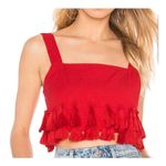 Tularosa  Women's Red Tasselled Crop Top Size S Photo 0