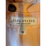 Side Stitch Shirt Women Medium Orange Peach Tencel‎ Sleeveless ButtonDown NWT Photo 6