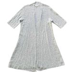 Eileen Fisher Linen Open Front Cardigan Sweater Size Medium Short Sleeve Grey Photo 0