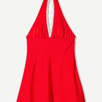 Bershka  Embroidered Red Polka Dot Mini Dress Photo 2