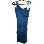 Cachet Blue Glitter Jeweled One Shoulder Dress Photo 2