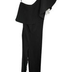 AQ/AQ NWT  Andes Black with White One Shoulder Jumpsuit‎ Size 2 Long Photo 0
