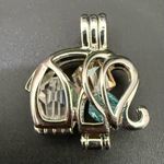 925 Sterling Silver Cage Elephant Pendant with Beads 6g. Photo 4