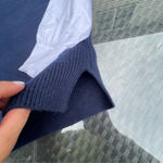 Loft Petite Cable Mixed Media Sweater cotton blue white vest shirt duo Sz LP Photo 8