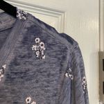 C&C California NWT  Size 1X Blue Floral Lightweight Long Sleeve Burnout Tee Shirt Photo 2