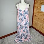 Nasty Gal Pink Blue Tie Dye Print Pleated Sleeveless Strappy Maxi Dress 4 Photo 4