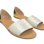 Loeffler Randall new ❁ Sawyer Snakeskin Flat Leather Sandals ❁ Gold Metallic 9.5 Photo 8