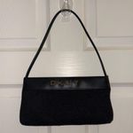 DKNY  90s Women's Authentic Wool/Leather Facile Frame Logo Clutch Shoulder Purse Photo 0