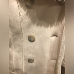 New York & Co. Beige Suede Like and Faux Fur Collar Pea Coat Photo 2