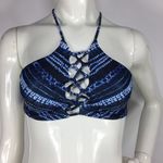 l*space L  Printed Lace Up Strappy Halter Bikini Top Photo 0
