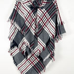 PLAID Fringe Hem Hoodie Front Closure Cabincore Poncho, One Size Size undefined Photo 0