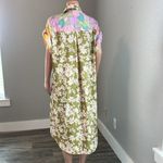 Beulah  Shirt dress in Shades Of Green Purple Paisley Floral Print LARGE #114 Photo 3