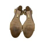 Louise et Cie Wedge Sandals 8 Womens Beige Open Toe Ankle Stacked Heel Patent Photo 4