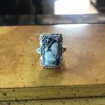 Natural White Buffalo Sterling Silver Ring Size 7 Photo 7