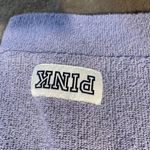 Victoria's Secret  Pink Shirt Women's Small Terry Oversized Light Blue Mock Neck Photo 3